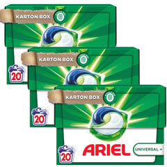 Ariel All in 1 Universal + pesukapselit 60 kpl - pahvilaatikossa hinta ja tiedot | Pyykinpesuaineet | hobbyhall.fi