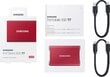 Samsung SSD T7 1TB, punainen (MU-PC1T0R/WW) hinta ja tiedot | Ulkoiset kovalevyt | hobbyhall.fi