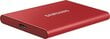 Samsung SSD T7 1TB, punainen (MU-PC1T0R/WW) hinta ja tiedot | Ulkoiset kovalevyt | hobbyhall.fi