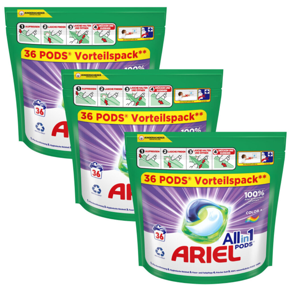 Ariel All in 1 Color + pesukapselit 108 kpl hinta ja tiedot | Pyykinpesuaineet | hobbyhall.fi