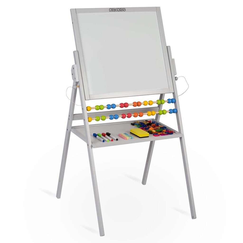 Kaksipuolinen magneetti - piirustuspöytä harmaa 101 x 55 x 55 cm hinta ja tiedot | Kehittävät lelut | hobbyhall.fi