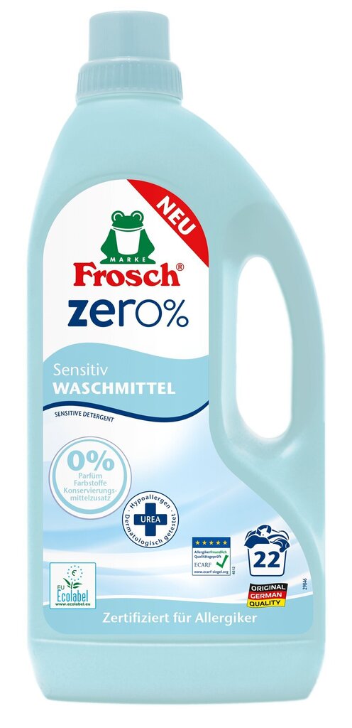 Pyykinpesuneste Frosch Zero% 1,5 l hinta ja tiedot | Pyykinpesuaineet | hobbyhall.fi