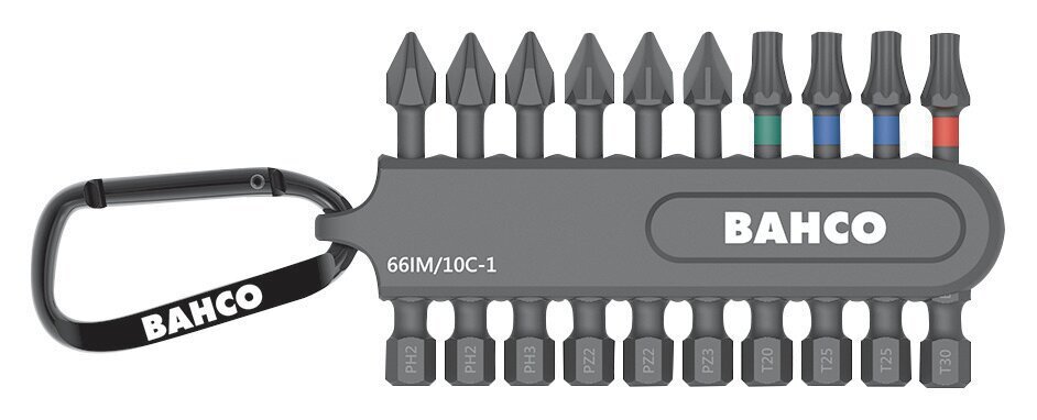 Teräsarja Impact 10 kpl pidikkeessä, karabiinilla. 50 mm PH, PZ, TORX hinta ja tiedot | Käsityökalut | hobbyhall.fi