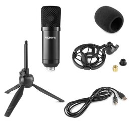 Vonyx CM300B Studio mikrofoni USB musta hinta ja tiedot | Mikrofonit | hobbyhall.fi
