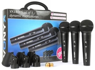 Vonyx VX1800S Dynaaminen mikrofonisarja 3 osaa hinta ja tiedot | Mikrofonit | hobbyhall.fi