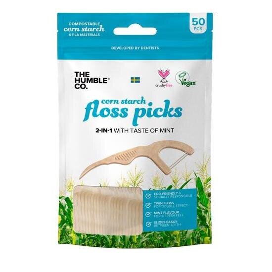 Humble Natural Dental Floss Picks hammaslanka-hammastikkuja 50 kpl hinta ja tiedot | Suuhygienia | hobbyhall.fi