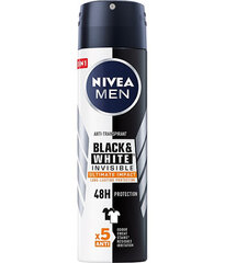 Antiperspirantti spray Men Invisible Black & White Ultimate Impact 150 ml hinta ja tiedot | Deodorantit | hobbyhall.fi