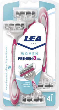 Lea Women Premium 3 kertakäyttöterää, 4 yksikköä hinta ja tiedot | Parranajo ja karvanpoisto | hobbyhall.fi