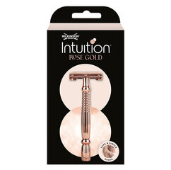 Naisten metalliparranajokone Intuition Double Edge Rose Gold (Partaveitsi) + 10 terää hinta ja tiedot | Parranajo ja karvanpoisto | hobbyhall.fi