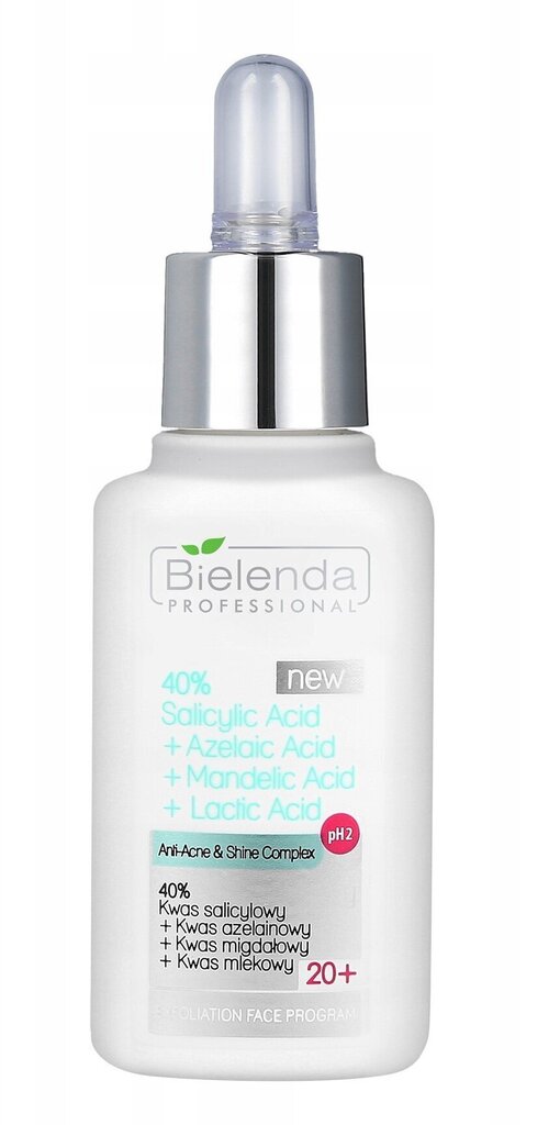 Anti-akne kasvoseerumi Bielenda Professional Anti Acne 40% salisyyli + atselaiinihappo + manteli + maitohappo 30 g hinta ja tiedot | Kasvoöljyt ja seerumit | hobbyhall.fi