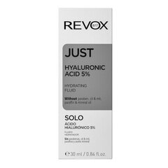 Hyaluronihapposeerumi kasvojen ihon kosteutukseen ja kiinteyttämiseen Revox Just Hyaluronic Acid, 30 ml hinta ja tiedot | Kasvoöljyt ja seerumit | hobbyhall.fi