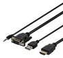 Deltaco VGA-HDMI16, VGA, HDMI, 3,5 mm, USB, 1 m hinta ja tiedot | Kaapelit ja adapterit | hobbyhall.fi