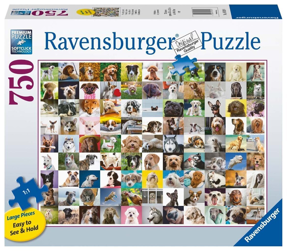 Ravensburger Puzzle 99 rakastettavat koirat 750plf 16939 hinta ja tiedot | Palapelit | hobbyhall.fi