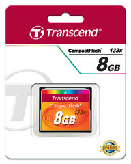 MEMORY COMPACT FLASH 8GB/133X TS8GCF133 TRANSCEND hinta ja tiedot | Transcend Puhelimet, älylaitteet ja kamerat | hobbyhall.fi
