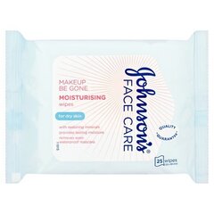 Kosteat meikkipyyhkeet Johnsons Moisturise, 25 kpl. hinta ja tiedot | Kasvojen puhdistusaineet | hobbyhall.fi