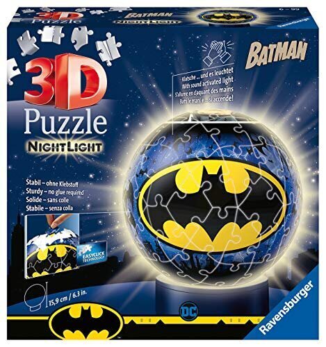 Ravensburgerin pyöreä 3D -palapelin yövalo Batman hinta ja tiedot | Poikien lelut | hobbyhall.fi