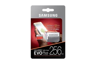 Samsung microSD Card Evo Plus 256 GB, Mi hinta ja tiedot | Kameran muistikortit | hobbyhall.fi