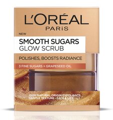 L'Oreal Paris Smooth Sugars hehkua antava kasvo- ja huulikuorinta hinta ja tiedot | Kasvojen puhdistusaineet | hobbyhall.fi