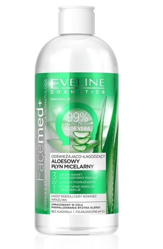 Eveline Cosmetics Facemed misellivesi aaloella, 400 ml hinta ja tiedot | Kasvojen puhdistusaineet | hobbyhall.fi