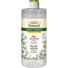 Green Pharmacy 3in1 misellivesi kamomillauutteella 500 ml hinta ja tiedot | Kasvojen puhdistusaineet | hobbyhall.fi