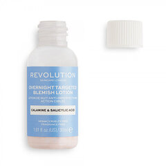 Revolution Skincare Overnight Targeted Blemish Lotion Calamine & Salicid Acid kasvoseerumi 30 ml hinta ja tiedot | Kasvojen puhdistusaineet | hobbyhall.fi
