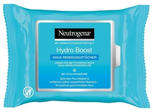 Kosteuttavat kasvojen puhdistusliinat Neutrogena Hydro Boost 25 kpl hinta ja tiedot | Kasvojen puhdistusaineet | hobbyhall.fi