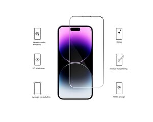 Suojalasi karkaistu lasi iPhone 15 Pro setti 3in1 hinta ja tiedot | Näytönsuojakalvot ja -lasit | hobbyhall.fi