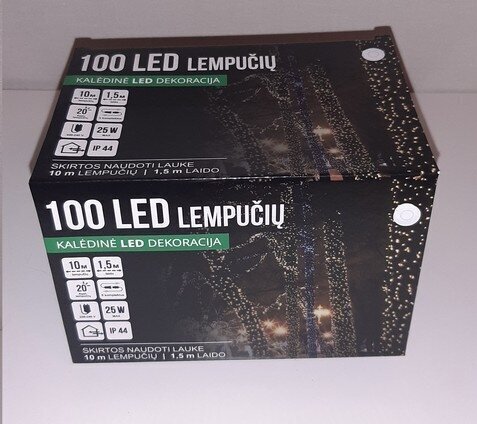 Jouluvalot (katu) 100LED/10m + 1,5m, kylmä valkoinen hinta ja tiedot | Jouluvalot | hobbyhall.fi