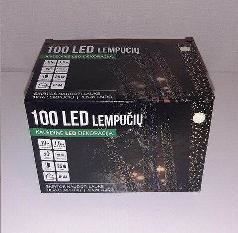 Jouluvalot (katu)100LED/10m+1,5m, lämmin valkoinen/viileä valkoinen hinta ja tiedot | Jouluvalot | hobbyhall.fi