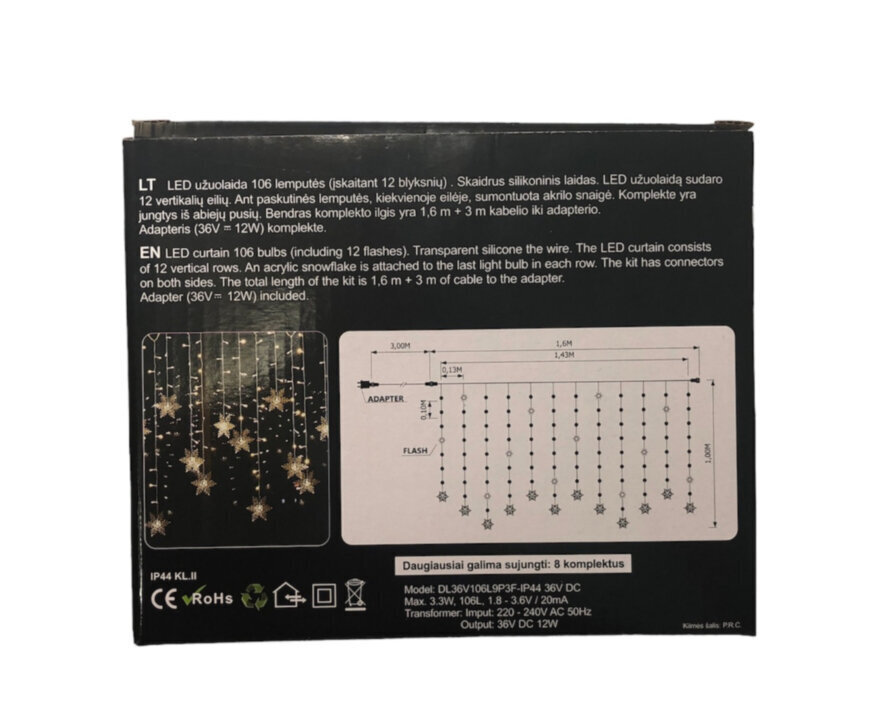 Jouluvalot 106LED/ 160cm x 100cm, sininen, kylmä valkoinen hinta ja tiedot | Jouluvalot | hobbyhall.fi