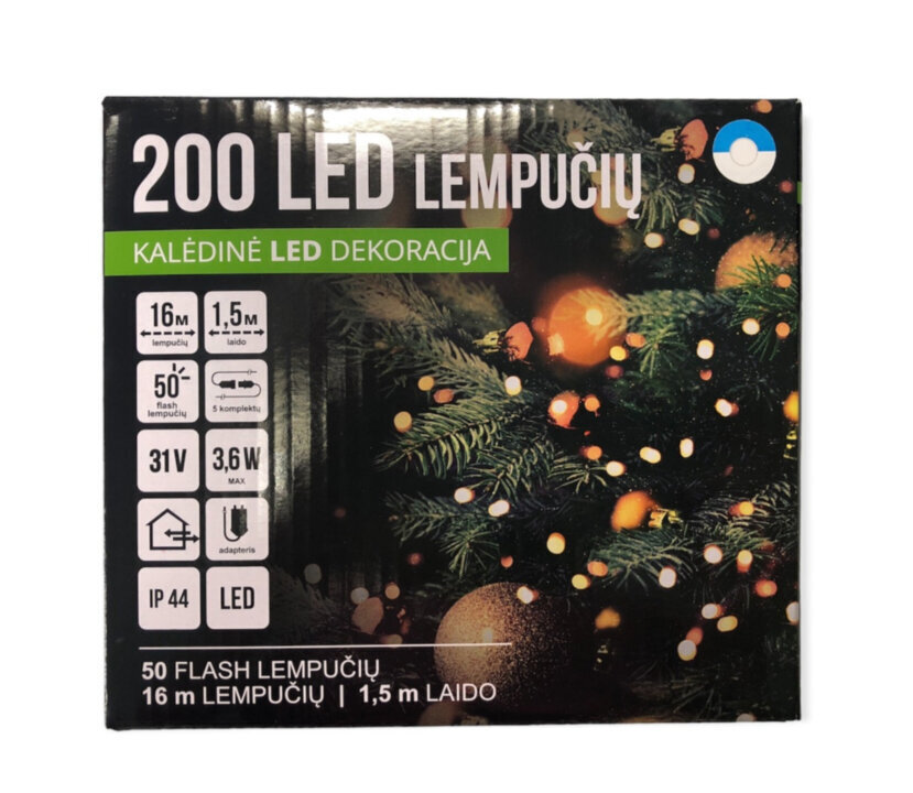 Jouluvalot 200LED/16m+1,5m, sininen/viileä valkoinen+viileä valkoinen Flash hinta ja tiedot | Jouluvalot | hobbyhall.fi