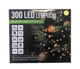 Jouluvalot 300LED/24m + 3m, lämmin valkoinen hinta ja tiedot | Jouluvalot | hobbyhall.fi