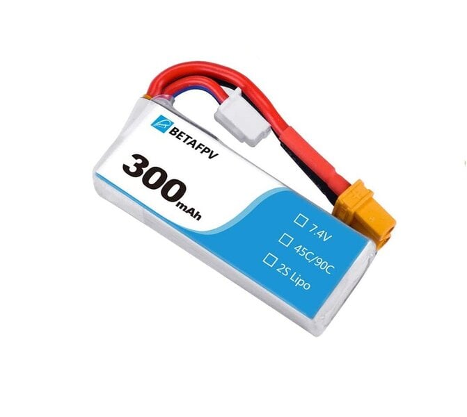 1 kpl Lipo-akku 7,4V 300mAh 45C 2S HV-akku XT30 18AWG silikonilanka 2S Whoop