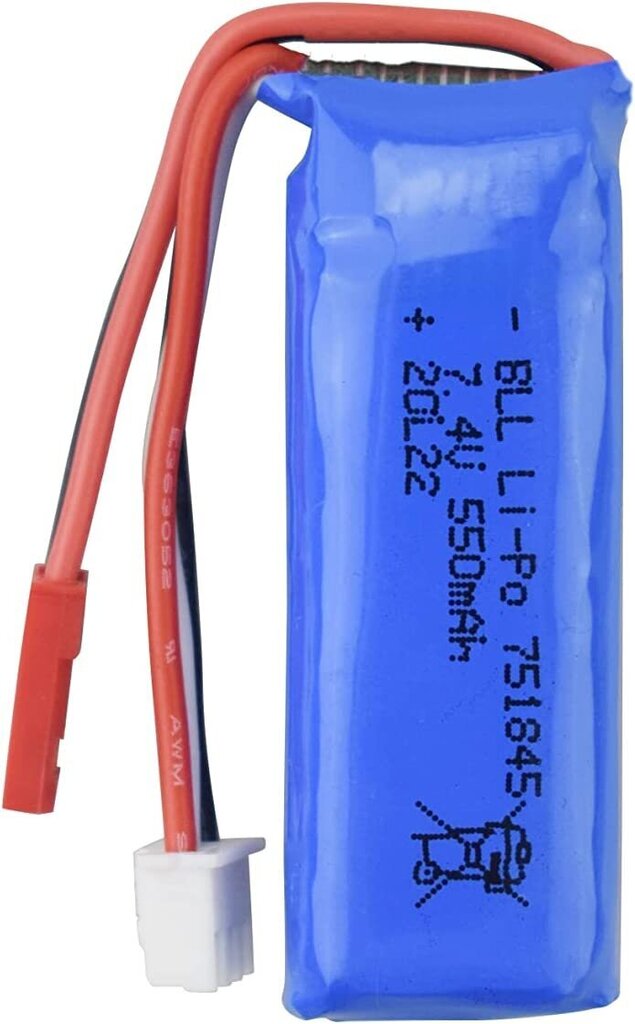 2 kpl. Litiumakku 751845 7.4V 550mAh Wltoys hinta ja tiedot | Älylaitteiden lisätarvikkeet | hobbyhall.fi