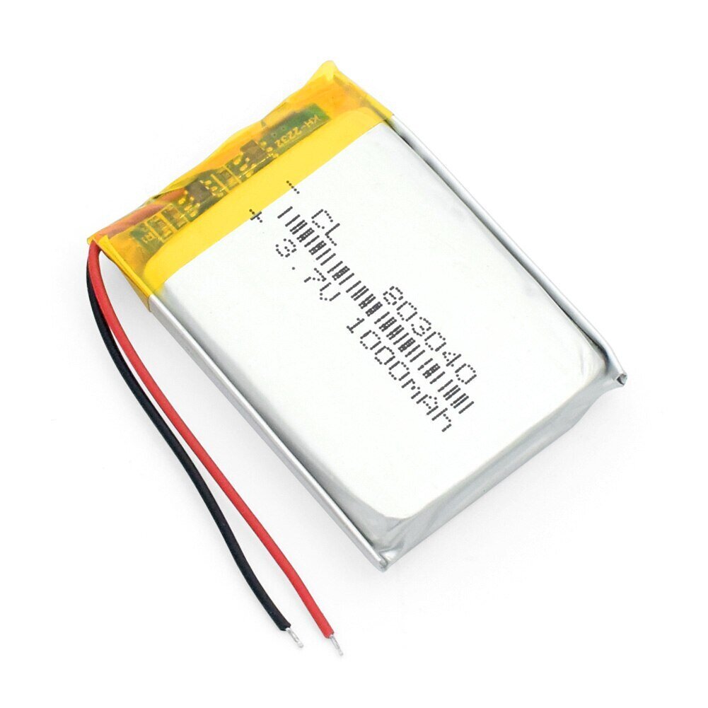 1 kpl. ladattava lipo-akku 803040 (3,7 V 1000 mAh Lipo) hinta ja tiedot | Älylaitteiden lisätarvikkeet | hobbyhall.fi