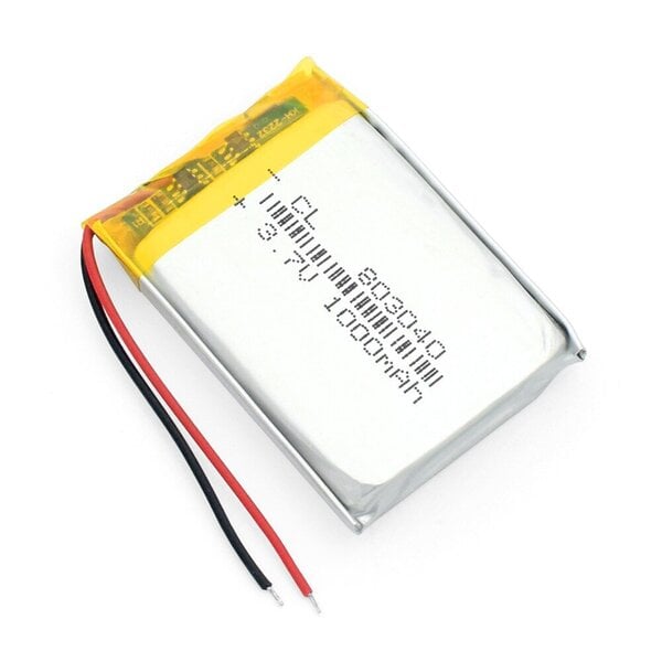 1 kpl. ladattava lipo-akku 803040 (3,7 V 1000 mAh Lipo)