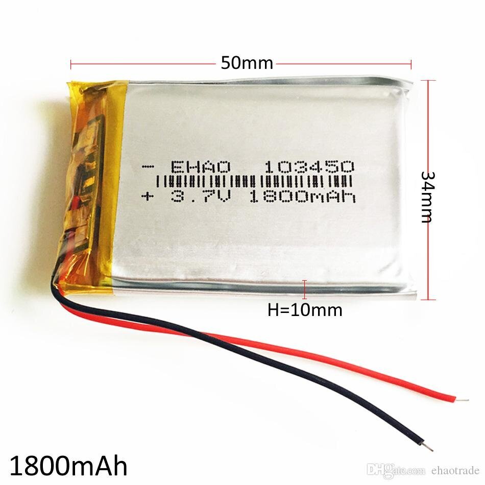 1 kpl. ladattava lipo-akku 103450 (3,7 V 1800 mAh Lipo) hinta ja tiedot | Auton akut | hobbyhall.fi