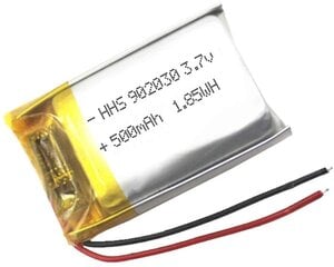 kpl. ladattava lipo-akku 902030 (3.7v, 500mAh Lipo) hinta ja tiedot | Älylaitteiden lisätarvikkeet | hobbyhall.fi