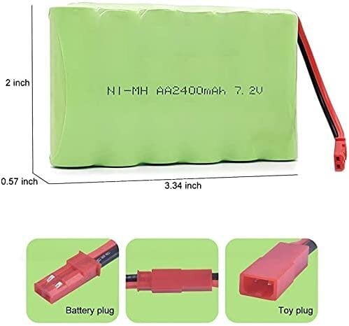 1 kpl. 7,2 V 2400 mAh Ni-MH AA JST ladattava akku hinta ja tiedot | Älylaitteiden lisätarvikkeet | hobbyhall.fi