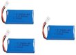 3 kpl 3,7 V 500 mAh ladattava Lipo-akku hinta ja tiedot | Älylaitteiden lisätarvikkeet | hobbyhall.fi