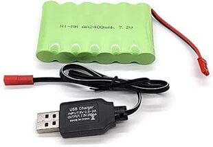 1 kpl. 7,2 V 2400 mAh Ni-MH AA JST ladattava akku ja USB-laturikaapeli RC-kuorma-autoille hinta ja tiedot | Älylaitteiden lisätarvikkeet | hobbyhall.fi