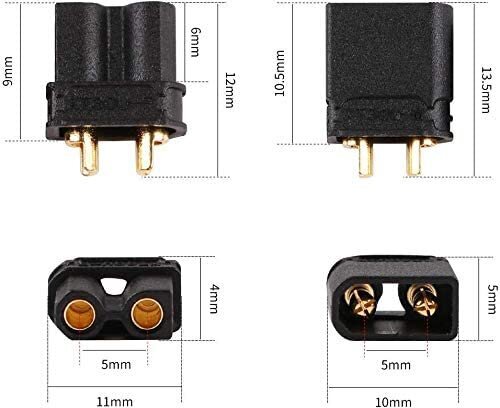 10 paria XT30 korkealaatuiset uros-uros Rc Lipo akun liittimet musta väri hinta ja tiedot | Älylaitteiden lisätarvikkeet | hobbyhall.fi