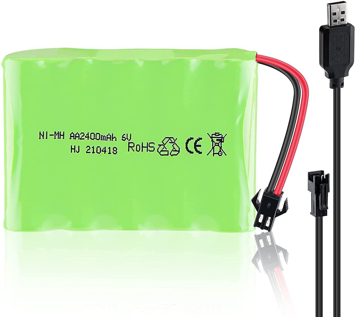 1 kpl. 6V Ni-Mh 2400 mAh ladattava akku kaukosäätimeen autoon + USB latauskaapeli hinta ja tiedot | Älylaitteiden lisätarvikkeet | hobbyhall.fi