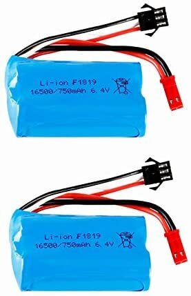 2 kpl. ladattava lipo-akku (6,4 V 750 mAh) mallille A959-A A969-A A979-A K929-A RC Truck 16500 hinta ja tiedot | Älylaitteiden lisätarvikkeet | hobbyhall.fi