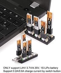 1S LiPo-akkulaturi USB 3,8 V / 4,35 V 6-kanavainen LiSV-laturi 1S hinta ja tiedot | Älylaitteiden lisätarvikkeet | hobbyhall.fi