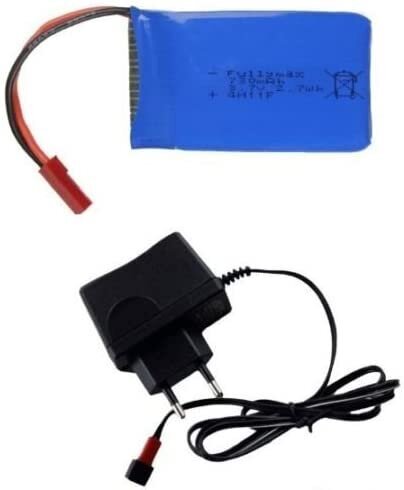 3,7 V 730 mAh akku ja laturi Wltoys V686G:lle