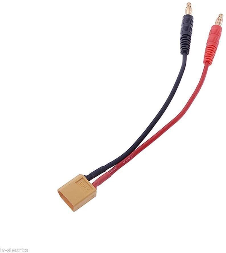 XT60 lataus 4mm banaanipistokkeella 14AWG silikonikaapeli 30cm hinta ja tiedot | Älylaitteiden lisätarvikkeet | hobbyhall.fi