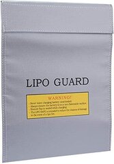 Lipo Guard tulenkestävä lipolaukku, 23cm x 18cm x Lipo-paristot, hopeanvärinen hinta ja tiedot | Älylaitteiden lisätarvikkeet | hobbyhall.fi