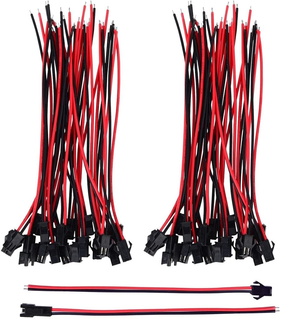 Kaapeliparit JST 2PIN 22AWG Kokonaispituus mm135 (20 uros + 20 naaras) hinta ja tiedot | Älylaitteiden lisätarvikkeet | hobbyhall.fi