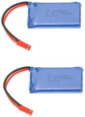 2 kpl. Ladattava Lipo-akku (3,7 V 730 mAh) Wltoys V636 V686 V686G V686K JJRC V686 Quadricopter Dronelle hinta ja tiedot | Älylaitteiden lisätarvikkeet | hobbyhall.fi